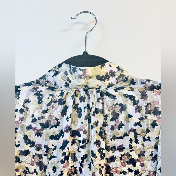H&M Stand Up Collar Floral Print Blouse XS - Picture 4 of 8